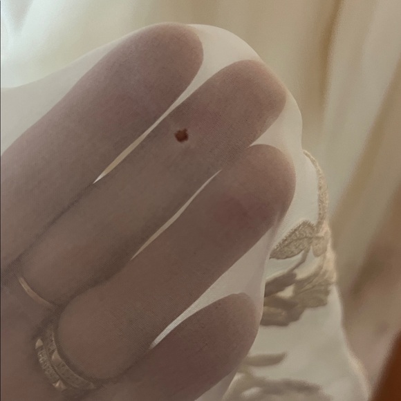 Stunning Vintage High Neck Floral Lace Ivory Wedding Dress XS with Veil - Picture 16 of 16